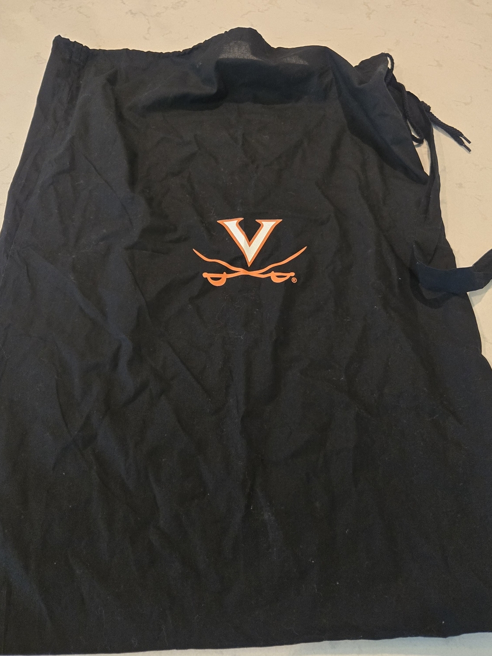 NWT University of Virginia Black Laundry  Bag with Orange Cavaliers Logo